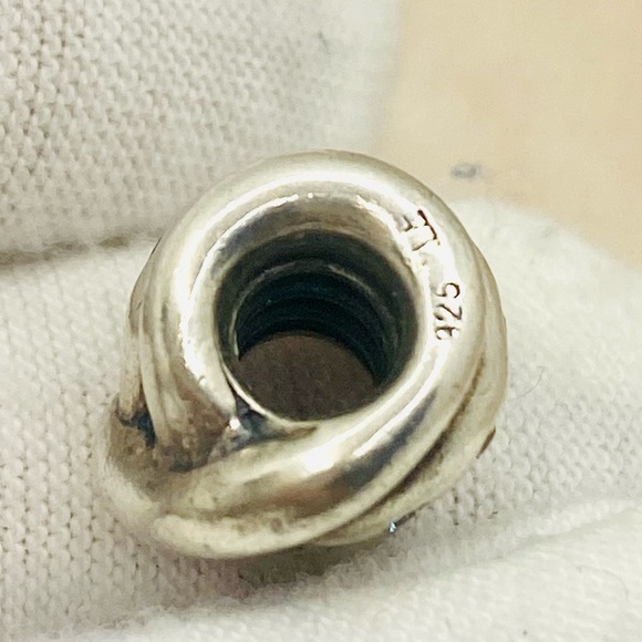 EUC Pandora 790328CCZ Sterling Silver Swirl w/ Champagne Zirconia - RARE - Picture 10 of 11